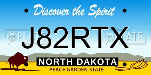 J82RTX North Dakota License Plate