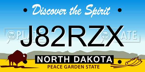 J82RZX North Dakota License Plate