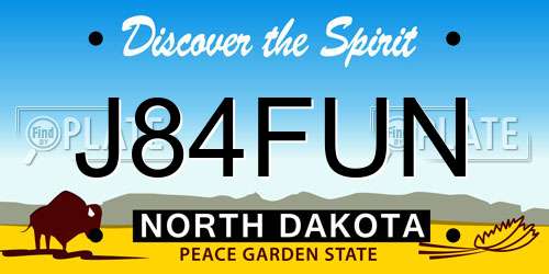 J84FUN North Dakota License Plate