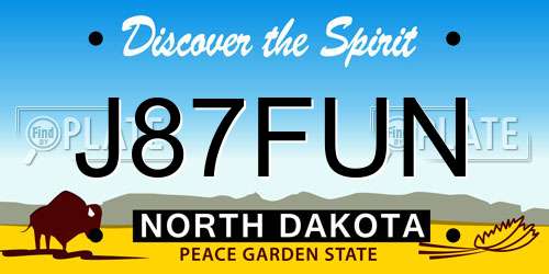 J87FUN North Dakota License Plate