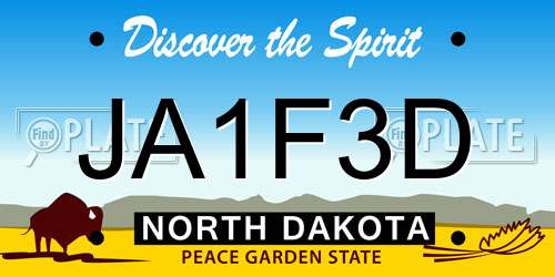 JA1F3D North Dakota License Plate