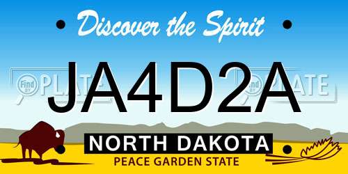 JA4D2A North Dakota License Plate
