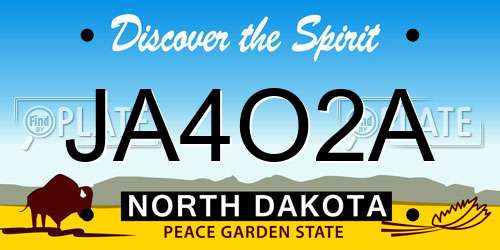 JA4O2A North Dakota License Plate