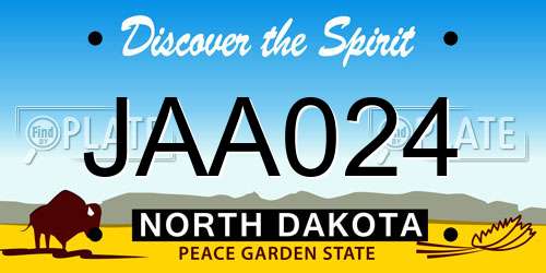 JAA024 North Dakota License Plate