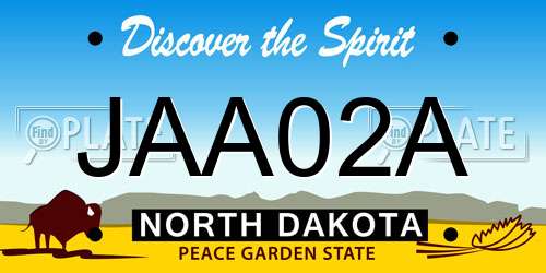 JAA02A North Dakota License Plate