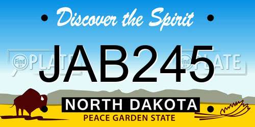 JAB245 North Dakota License Plate