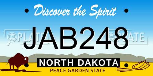 JAB248 North Dakota License Plate