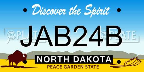JAB24B North Dakota License Plate