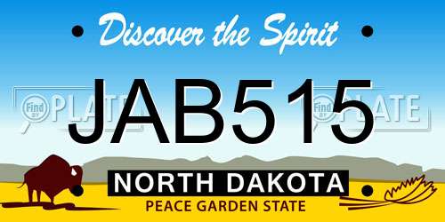 JAB515 North Dakota License Plate