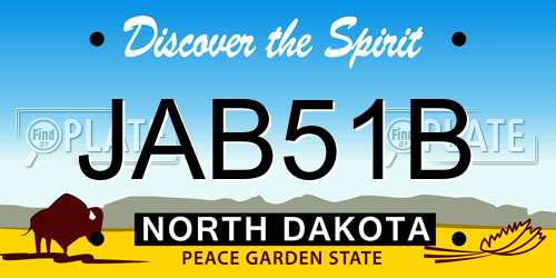 JAB51B North Dakota License Plate