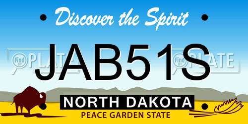 JAB51S North Dakota License Plate