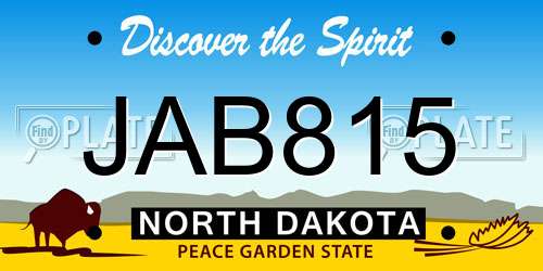 JAB815 North Dakota License Plate