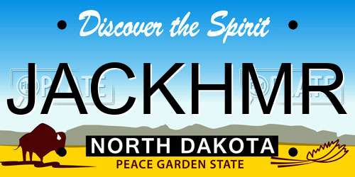 JACKHMR North Dakota License Plate