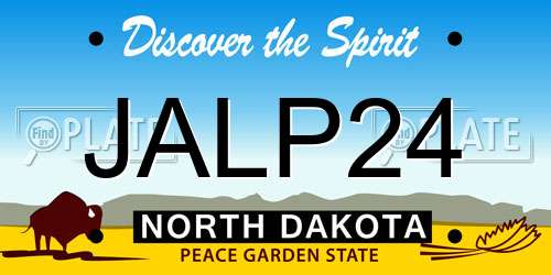 JALP24 North Dakota License Plate