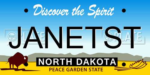 JANETST North Dakota License Plate