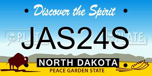 JAS24S North Dakota License Plate