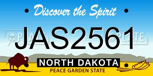 JAS2561 North Dakota License Plate