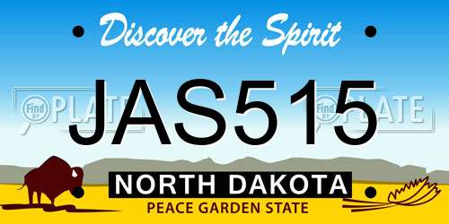 JAS515 North Dakota License Plate