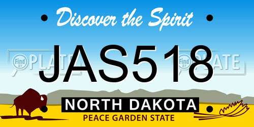 JAS518 North Dakota License Plate