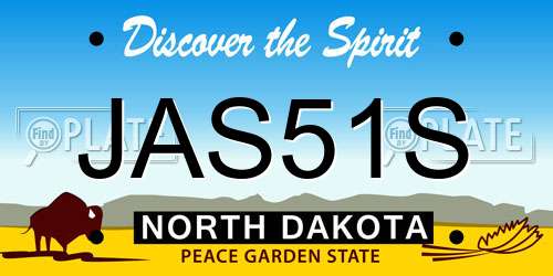 JAS51S North Dakota License Plate