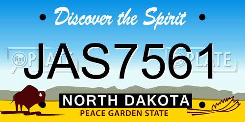 JAS7561 North Dakota License Plate