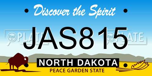 JAS815 North Dakota License Plate