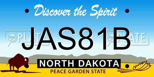 JAS81B North Dakota License Plate