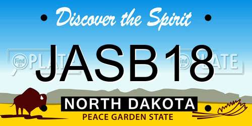 JASB18 North Dakota License Plate