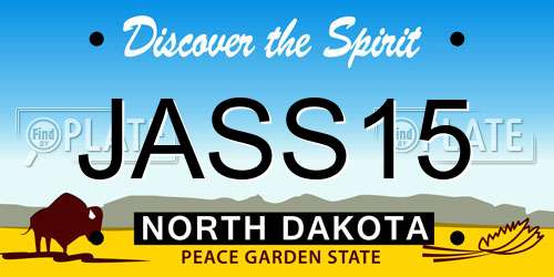 JASS15 North Dakota License Plate