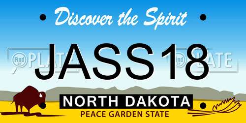 JASS18 North Dakota License Plate