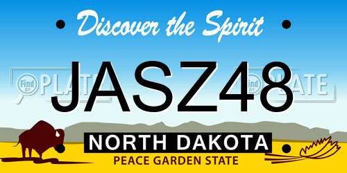 JASZ48 North Dakota License Plate