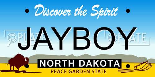 JAYBOY North Dakota License Plate