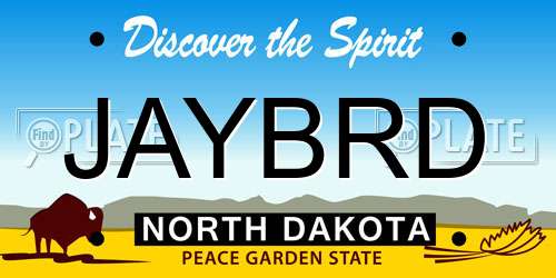 JAYBRD North Dakota License Plate