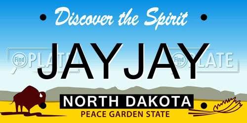 JAYJAY North Dakota License Plate