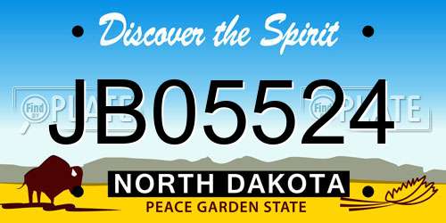 JB05524 North Dakota License Plate