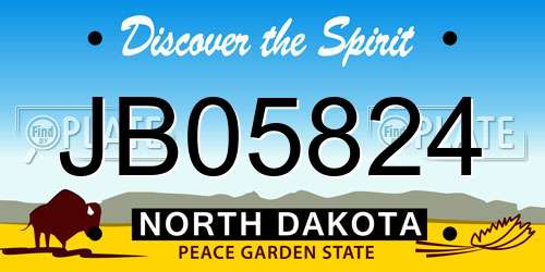 JB05824 North Dakota License Plate