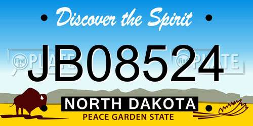 JB08524 North Dakota License Plate