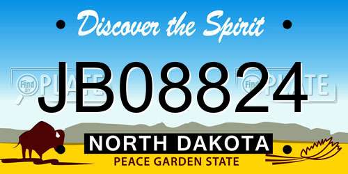 JB08824 North Dakota License Plate
