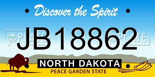 JB18862 North Dakota License Plate