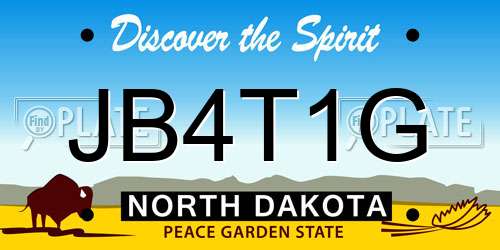 JB4T1G North Dakota License Plate