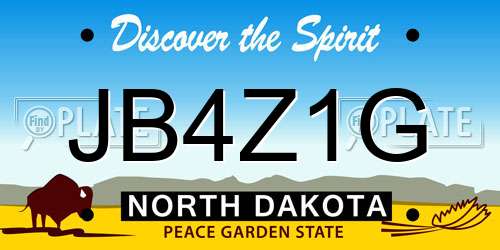 JB4Z1G North Dakota License Plate
