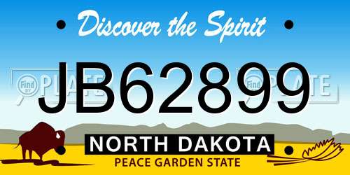 JB62899 North Dakota License Plate