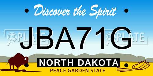 JBA71G North Dakota License Plate