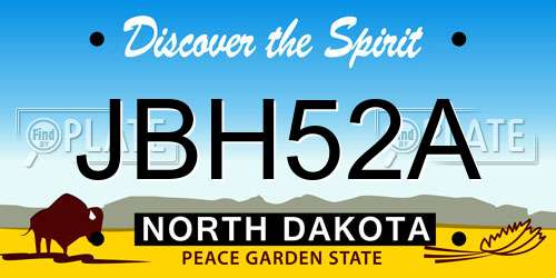 JBH52A North Dakota License Plate