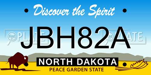JBH82A North Dakota License Plate