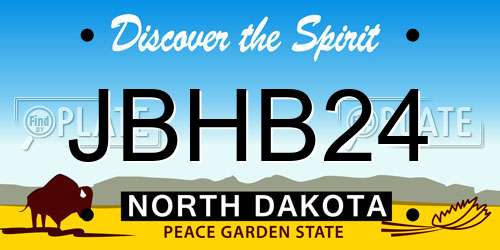 JBHB24 North Dakota License Plate
