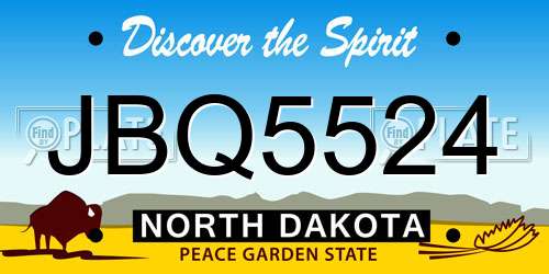 JBQ5524 North Dakota License Plate