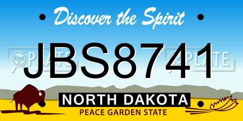 JBS8741 North Dakota License Plate