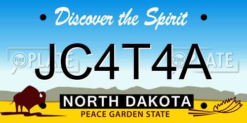 JC4T4A North Dakota License Plate