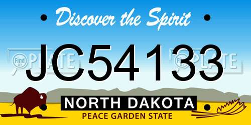 JC54133 North Dakota License Plate